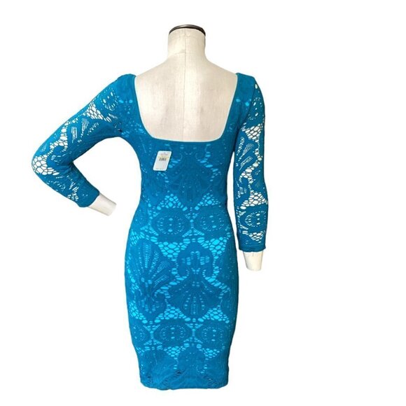NWT Free People Intimately Lace Dress Sz M/L Teal "Deep Ocean" #173K - Picture 4 of 9